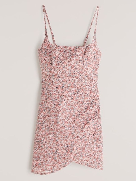 Abercrombie & Fitch Dresses & Skirts - Abercrombie & Fitch Floral Pink Mini Wrap Dress 🌸 Cottagecore Coquette Preppy M